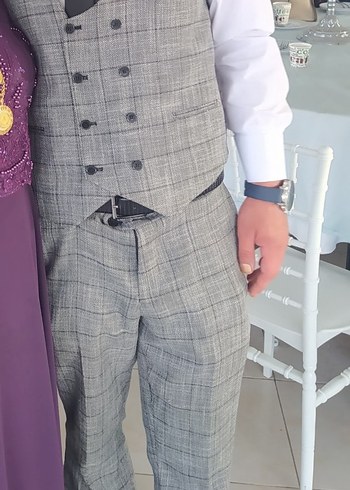 Gri Ekose Erkek Takım Elbise ceket mevcut