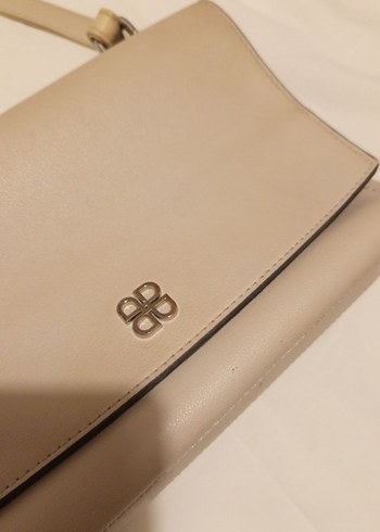 Bej Deri Kadın Çanta Tokalı - Görsel 2