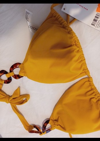 Parlak Sarı Bohem Tarzı İpli Bikini - Görsel 2