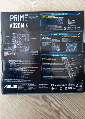 Asus ASUS PRIME A320M-K Anakart 5X Koruma