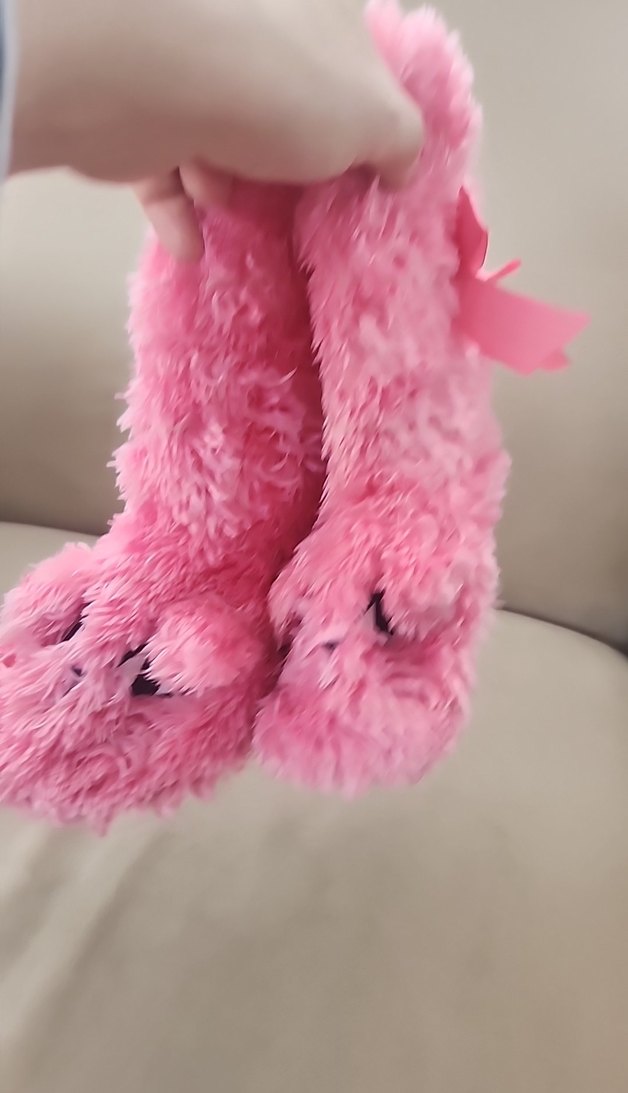 Pembe Kürklü Kız Çocuk Ev Terliği - Görsel 5