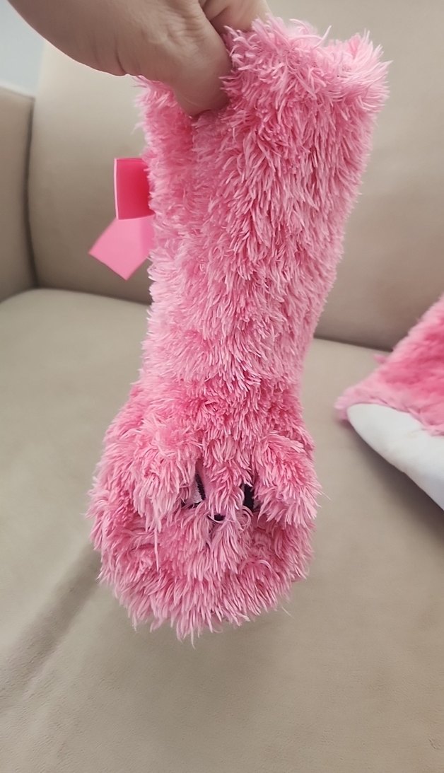 Pembe Kürklü Kız Çocuk Ev Terliği - Görsel 2