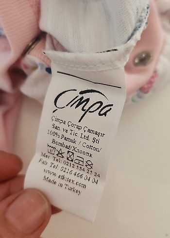 6 Ay Beden pembe Renk Pembe Dantel Detaylı Baskılı Bebek Tulumu