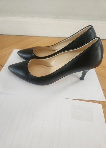 38 Beden Siyah Stiletto Topuklu Kadın Ofis Ayakkabısı