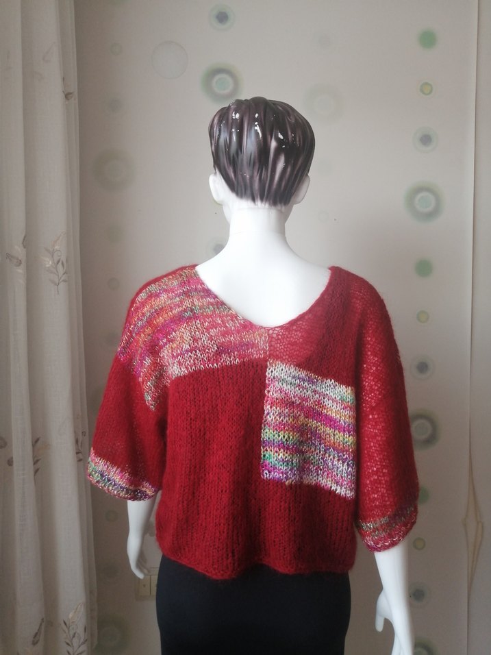 Tasarım simli moher/tiftik yün crop kazak/bluz — görsel 7/19