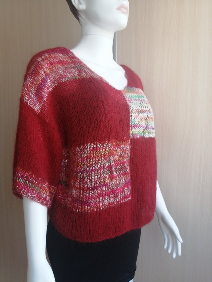 Tasarım simli moher/tiftik yün crop kazak/bluz — görsel 11/19