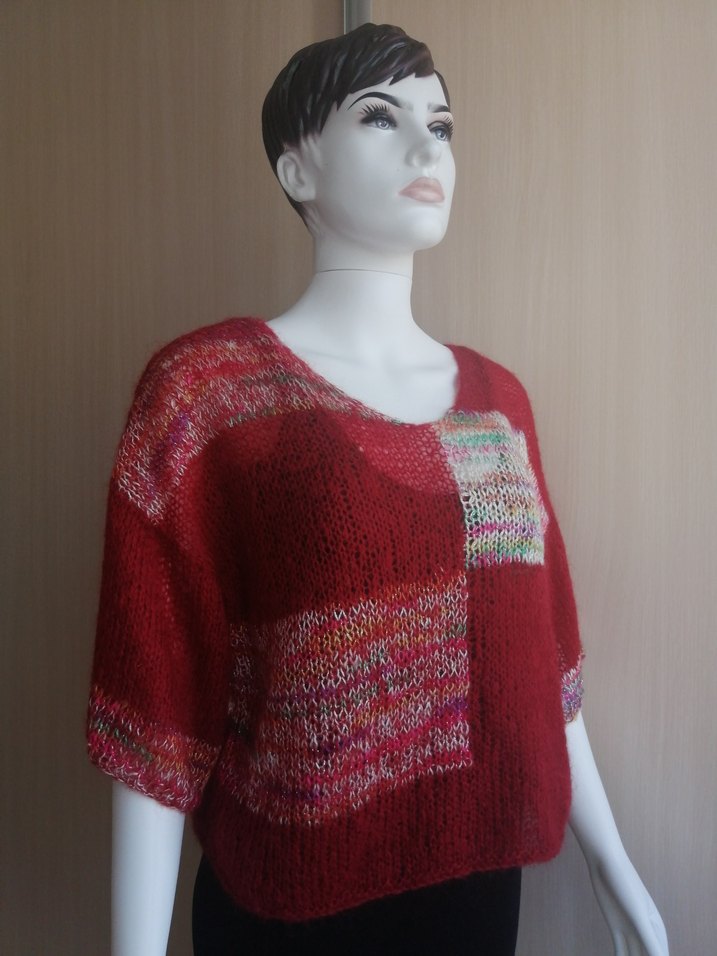Tasarım simli moher/tiftik yün crop kazak/bluz — görsel 9/19