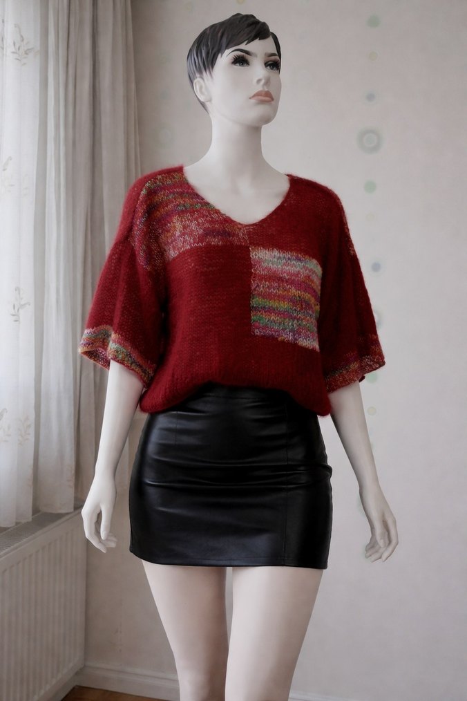 Tasarım simli moher/tiftik yün crop kazak/bluz — görsel 5/19