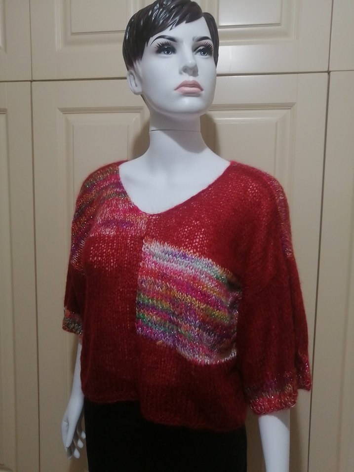 Tasarım simli moher/tiftik yün crop kazak/bluz — görsel 17/19