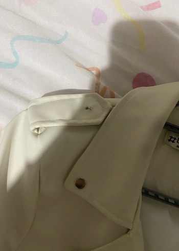 m Beden sarı Renk Derimod Beyaz Deri Kadın Fermuarlı Ceket