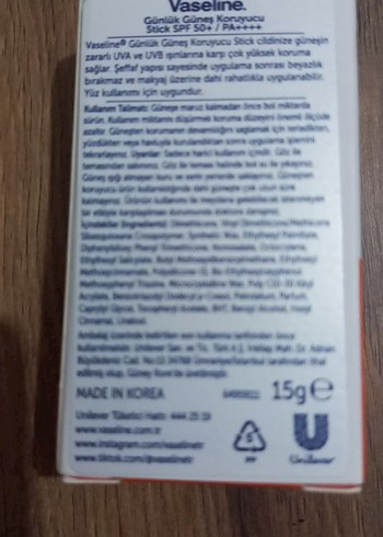 Vaseline SPF 50+ Güneş Koruyucu Stick 15g - Görsel 2