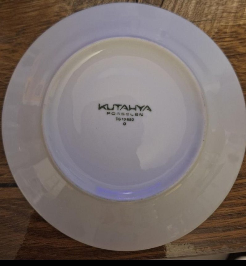 6 lı Beyaz Gri Desenli Porselen Fincan ve Tabak - Görsel 2