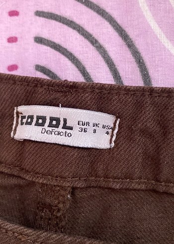 36 Beden kahverengi Renk Kadın Kahverengi Bol Kesim Midi Jean