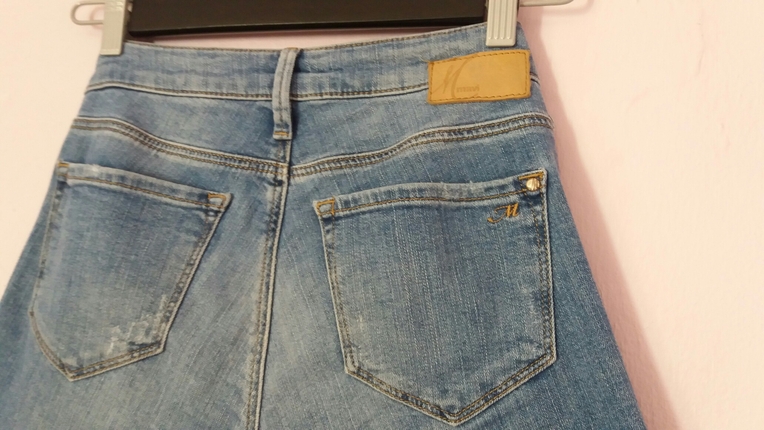 28 Beden mavi Renk mavi serena ankle açık yırtıklı vintage jean pantolon