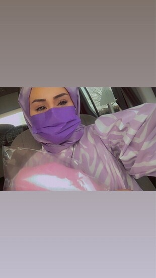Zebra desenli balon kol tunik