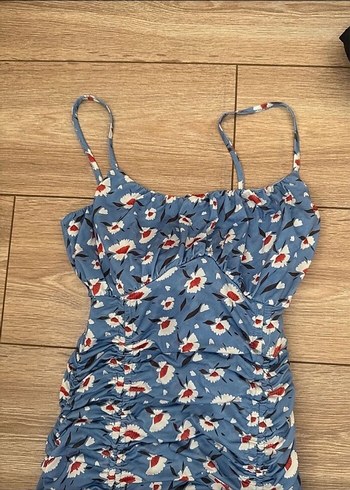 Mavi Bağlamalı Bohem Uzun Elbise - Görsel 2