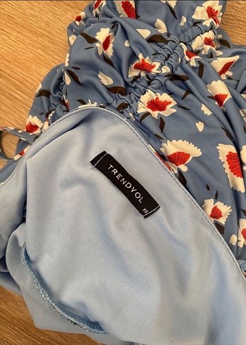 Mavi Bağlamalı Bohem Uzun Elbise - Görsel 3