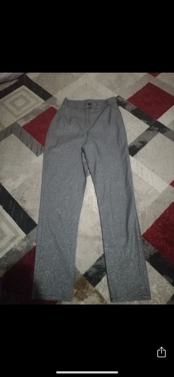 Gri Düz Kesim Kadın Kumaş Pantolon - Görsel 2