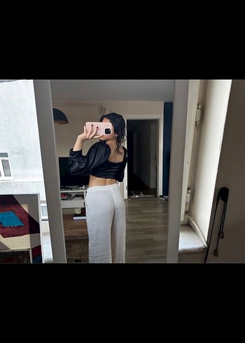 Düğmeli, Straplez, Saten Siyah Kadın Bluz - Görsel 3