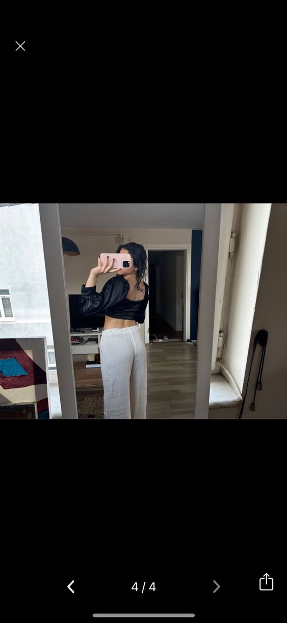 Düğmeli, Straplez, Saten Siyah Kadın Bluz - Görsel 3