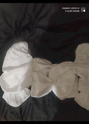 Beyaz V Yaka Fermuarlı Kadın Bluz - Görsel 5