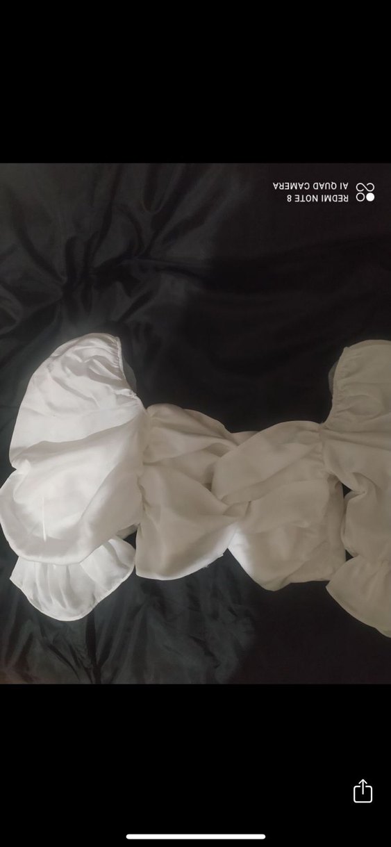 Beyaz V Yaka Fermuarlı Kadın Bluz - Görsel 5