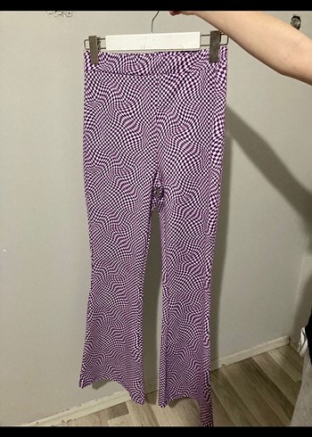 Örgü Detaylı Mor Kareli Uzun Kollu Bluz - Görsel 3