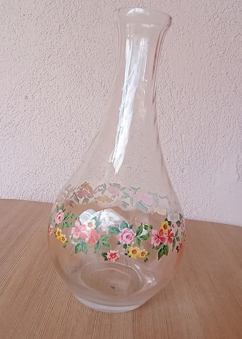 Çiçek Desenli Pastel Bej Vazo - Görsel 2