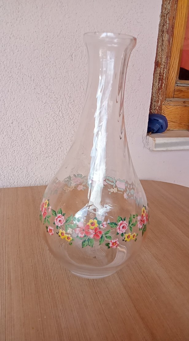 Çiçek Desenli Pastel Bej Vazo - Görsel 3