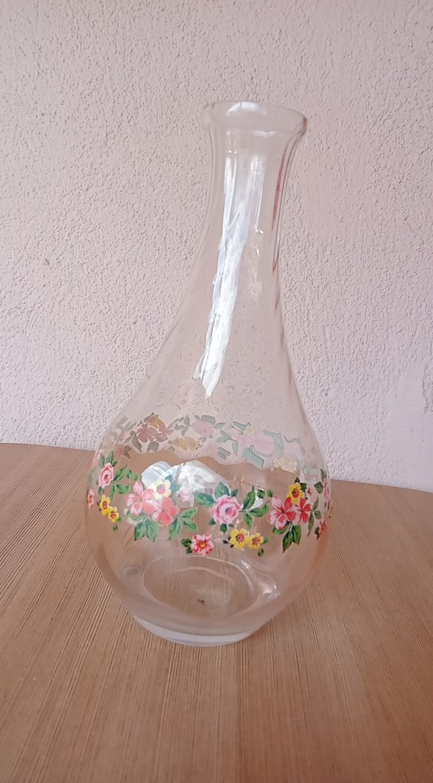 Çiçek Desenli Pastel Bej Vazo - Görsel 2