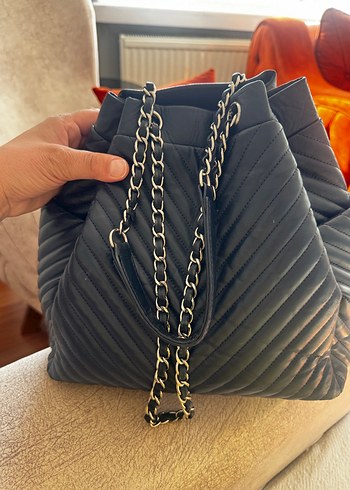 Chanel Kadın Lacivert Deri Çanta hakiki deri - Görsel 3