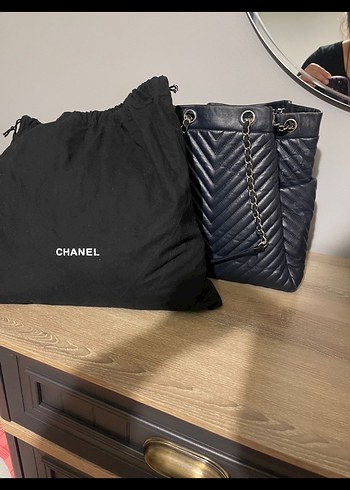 Chanel Kadın Lacivert Deri Çanta hakiki deri - Görsel 2