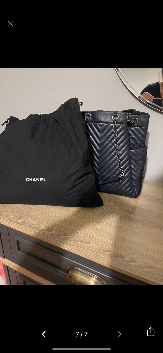 Chanel Kadın Lacivert Deri Çanta hakiki deri - Görsel 2