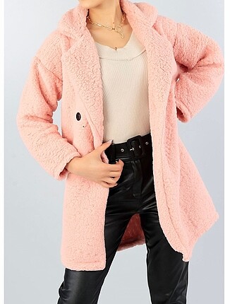 Bershka Pembe peluş ceket