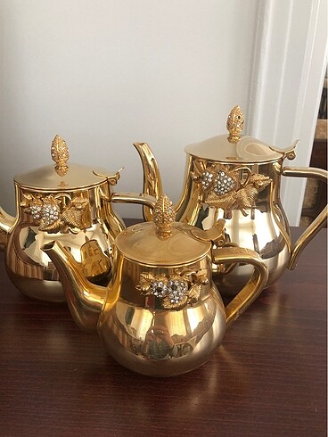 American Vintage Vintage üçlü gold çaytanlık seti