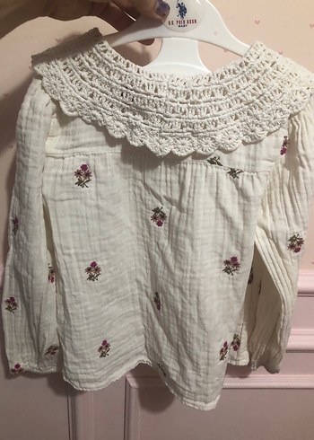 Kız çocuk dantelli gömlek - Görsel 3