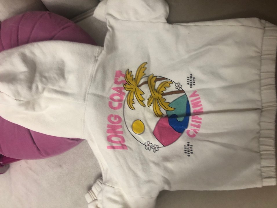 Kız Çocuk Beyaz Kapüşonlu Fermuarlı Sweatshirt - Görsel 4