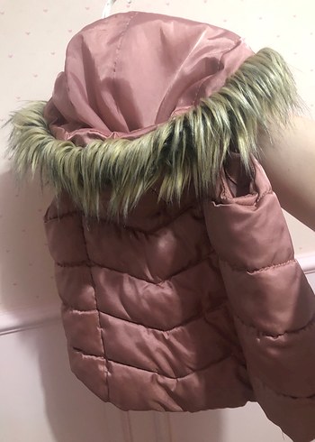 Kız Çocuk Kürklü somon rengi Yelek - Görsel 2