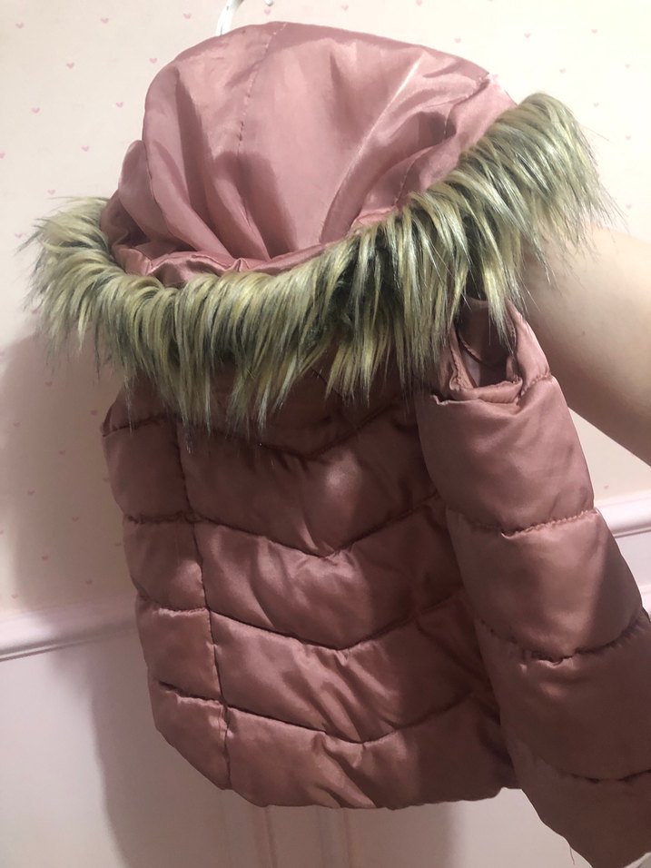 Kız Çocuk Kürklü somon rengi Yelek - Görsel 2