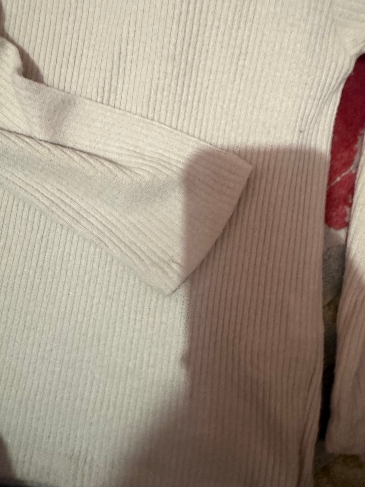 Beyaz Boğazlı Fitilli Kadın Kazak - Görsel 2