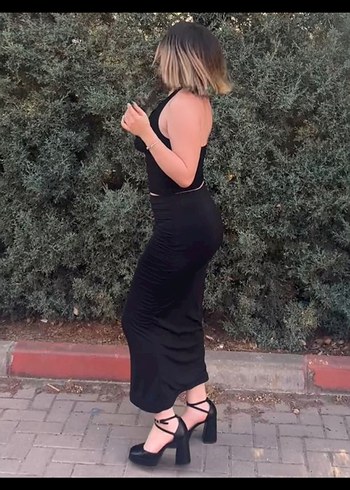 Siyah Maxi Basic Etek - Görsel 4