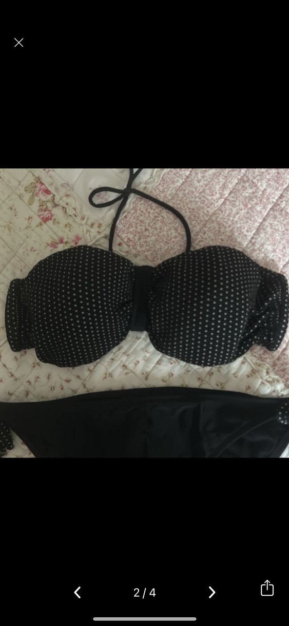 Puantiyeli siyah bikini takımı - Görsel 2