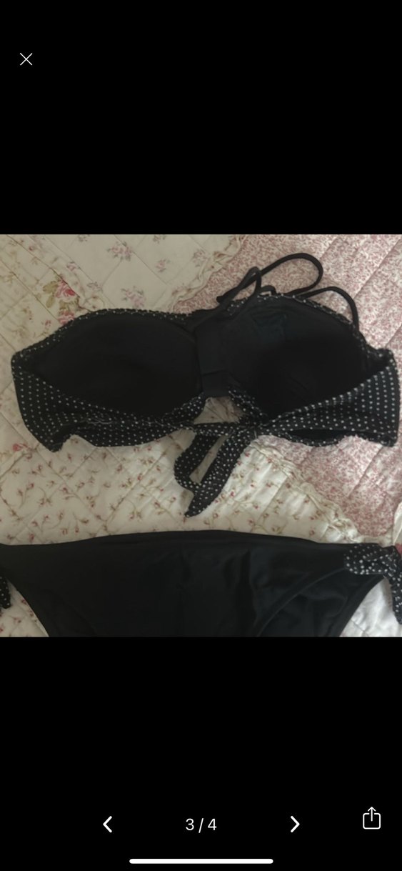 Puantiyeli siyah bikini takımı - Görsel 3