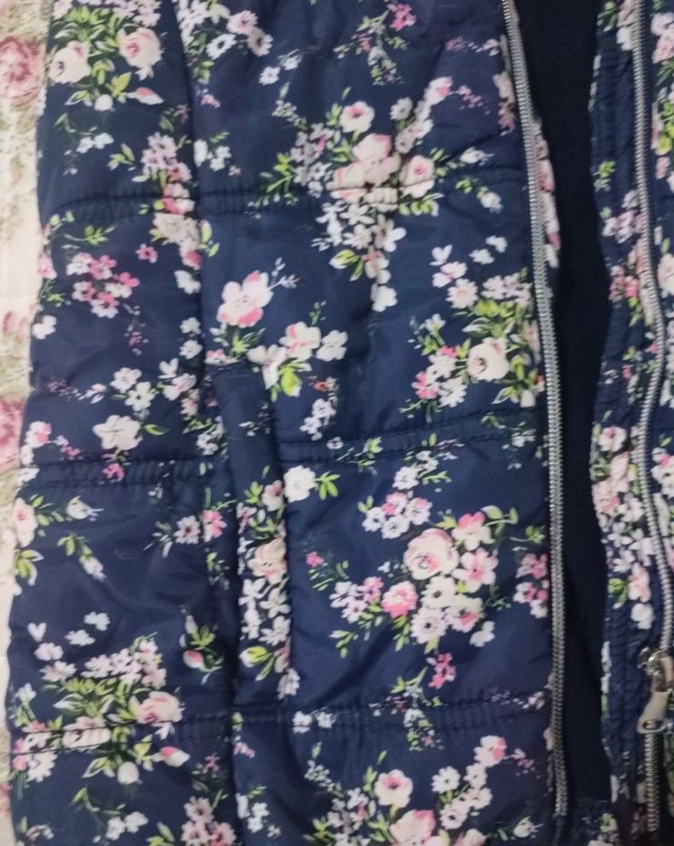 Kız Çocuk Kapüşonlu Çiçekli Fermuarlı Yelek 10-11 yaş - Görsel 5