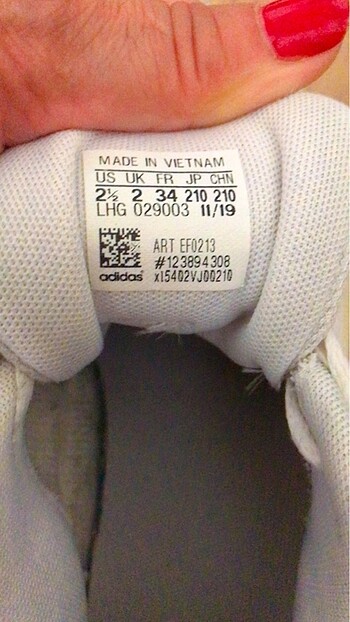 34 Beden Adidas marka orjinal 34 numara