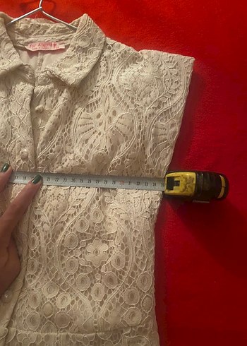 Dantel İşlemeli Bej Vintage Bluz - Görsel 6