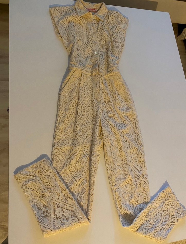 Dantel İşlemeli Bej Vintage Bluz - Görsel 3