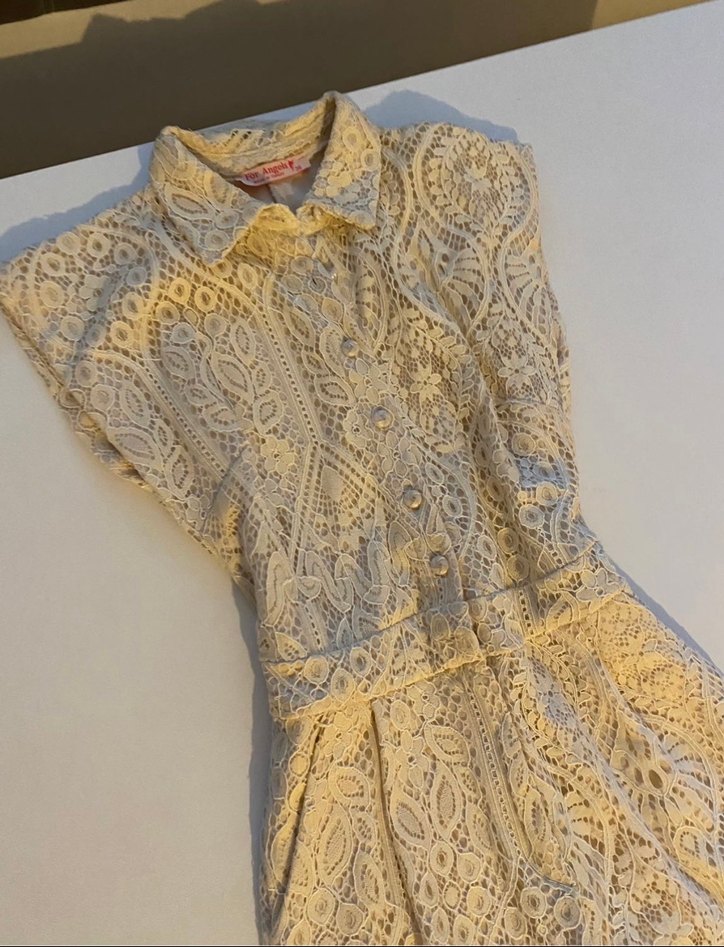 Dantel İşlemeli Bej Vintage Bluz - Görsel 2