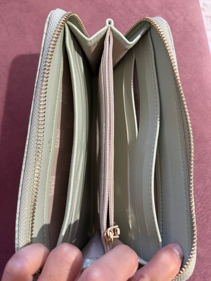 Yeşil Baskılı Fermuarlı Kadın Cüzdanı - Görsel 3