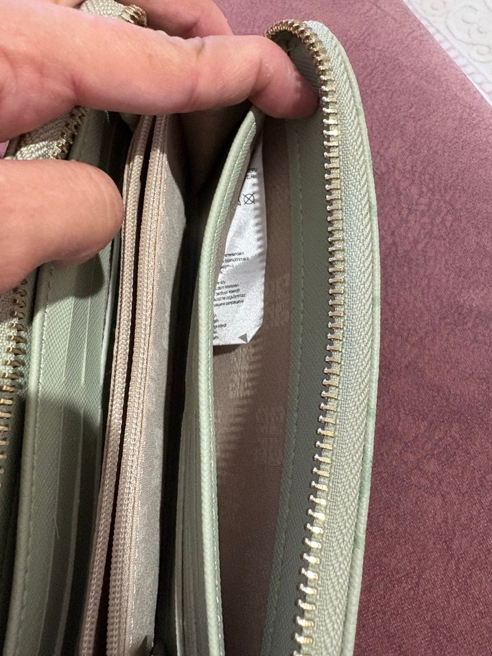 Yeşil Baskılı Fermuarlı Kadın Cüzdanı - Görsel 4